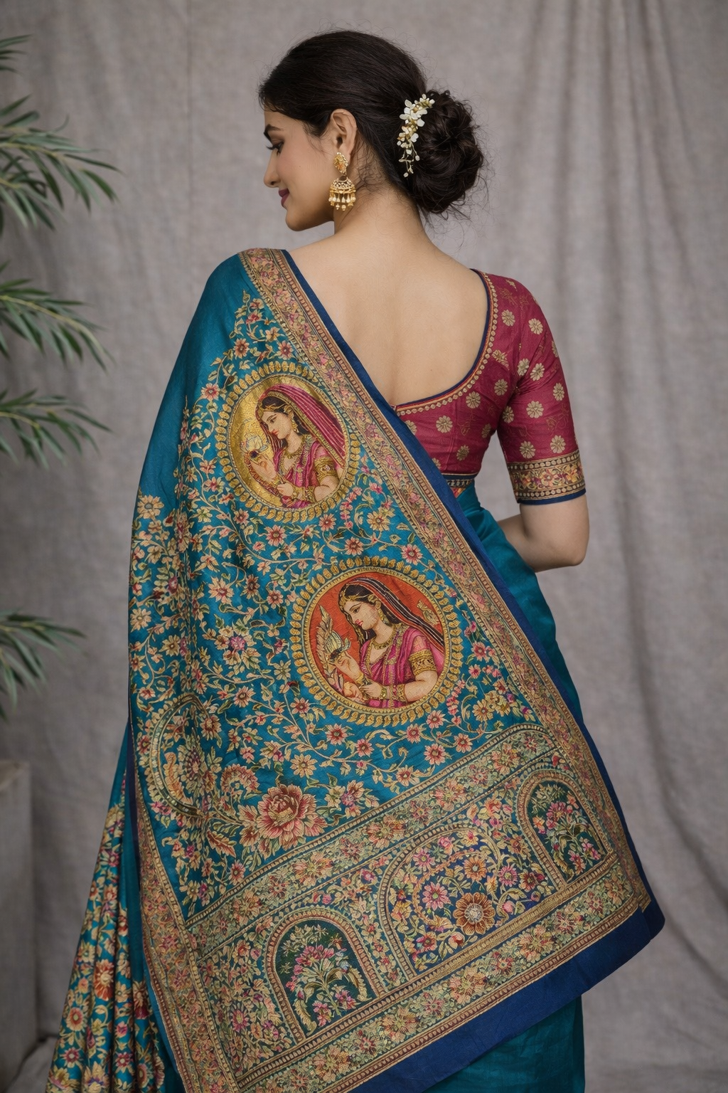 Yagni Dola Viscose Silk Designer Saree with Traditional Printed Pallu