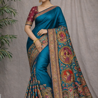 Yagni Dola Viscose Silk Designer Saree with Traditional Printed Pallu