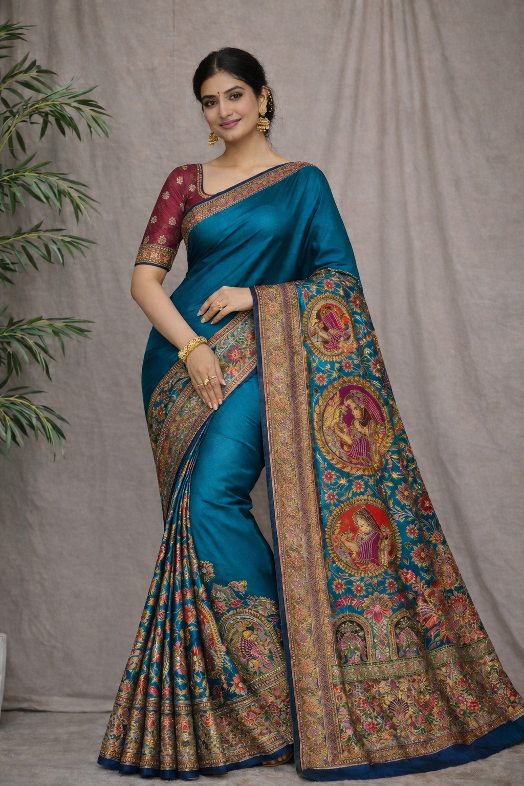 Yagni Dola Viscose Silk Designer Saree with Traditional Printed Pallu