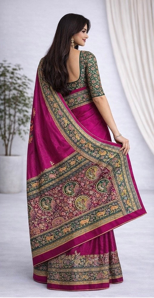 Yagni Dola Viscose Silk Designer Saree with Traditional Border