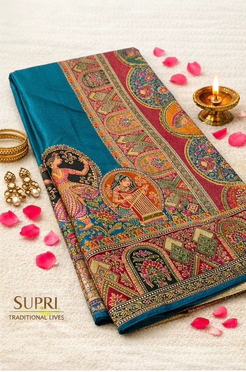Yagni Dola Viscose Silk Designer Saree with Traditional Printed Pallu